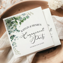 Guardanapo De Papel Folhas de Eucalipto Verde Festa de Compromisso Bot