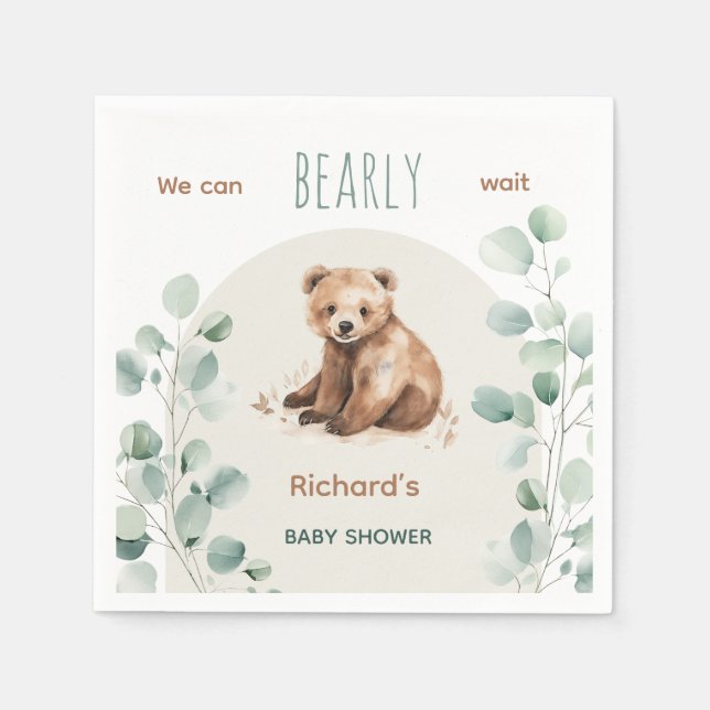 Guardanapo De Papel Folhas de Mata Cuja chá de fraldas é chamada (Frente)