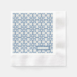 Guardanapo De Papel Folhas de Natal e azulejos de flores