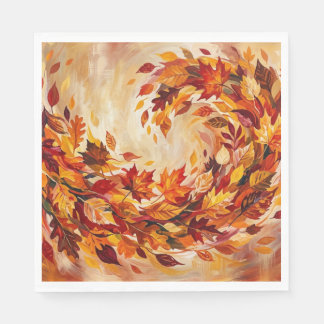 Guardanapo De Papel folhas de outono abstratas vibrantes