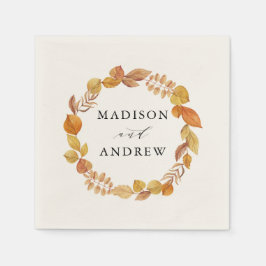 Guardanapo De Papel Folhas de Outono | Casamento Personalizado