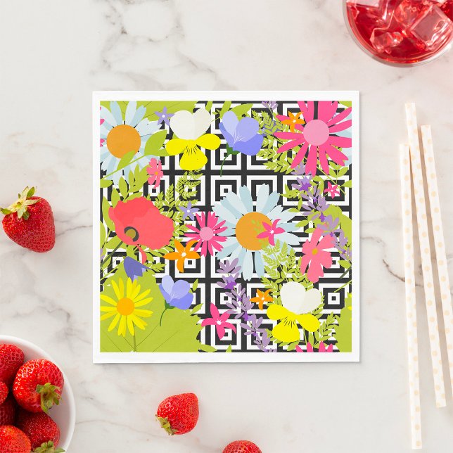 Guardanapo De Papel Folhas De Palma E Flores (Criador carregado)