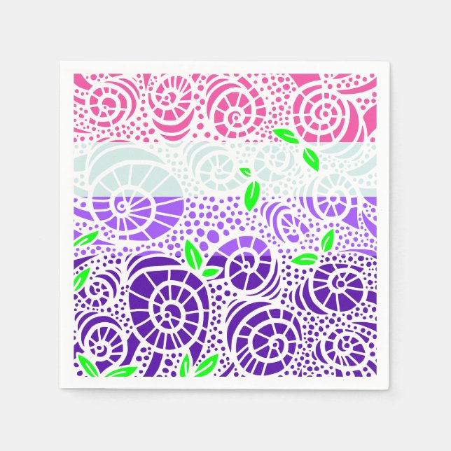 Guardanapo De Papel Folhas de primavera e caracóis de caracóis (Frente)