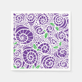 Guardanapo De Papel Folhas de rabo e caracóis de caracol abstrato