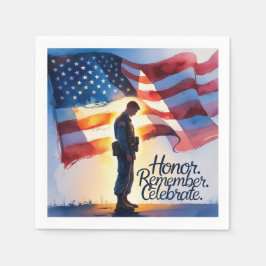 Guardanapo De Papel Folhas do Partido Memorial do Design Patriótico Na