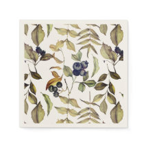 Folhas Douradas do outono e Berries Azuis