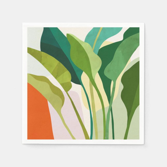 Guardanapo De Papel Folhas tropicais (Frente)