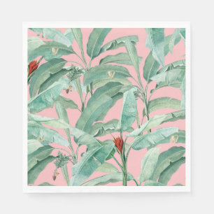 Guardanapo De Papel Folhas Tropicais de Banana de Cor Moderna Cor de Á