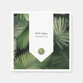 Guardanapo De Papel Folhas Tropicais de Palmeira Verde Casamento