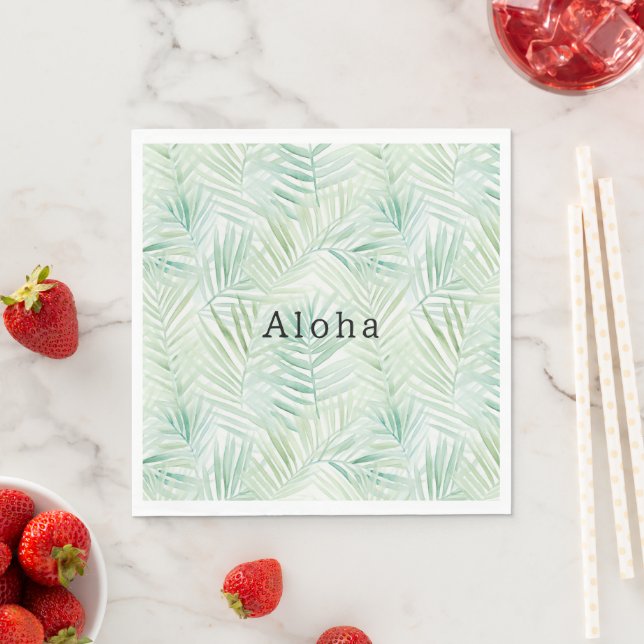 Guardanapo De Papel Folhas Tropicais Verdes Aloha (Insitu)