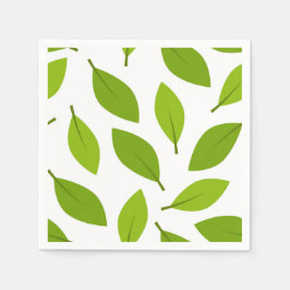 Guardanapo De Papel Folhas Verdes da Natureza Elegantes