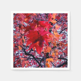 Guardanapo De Papel Folhas vermelhas brilhantes