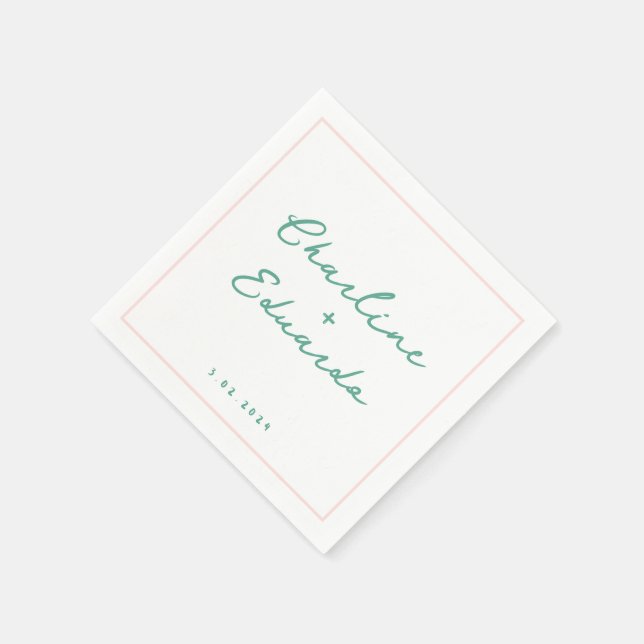 Guardanapo De Papel Folheto verde Pastel - Casamento Retroativo Napkin (Canto)