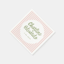 Folheto Verde Pastel - Casamento Retroativo Napkin
