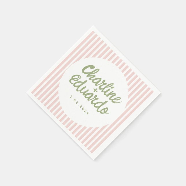 Guardanapo De Papel Folheto Verde Pastel - Casamento Retroativo Napkin (Canto)