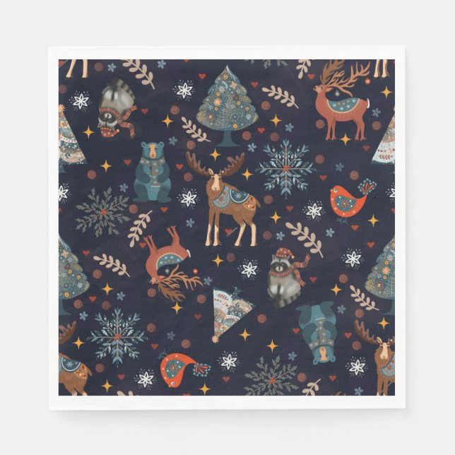 Guardanapo De Papel Folk Art Christmas (Frente)