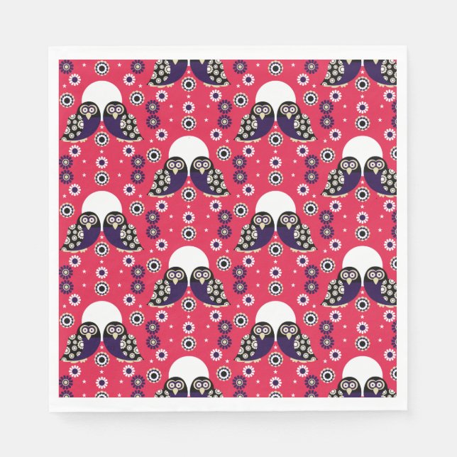 Guardanapo De Papel Folk Art Owl (Frente)