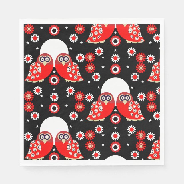 Guardanapo De Papel Folk Art Owl (Frente)