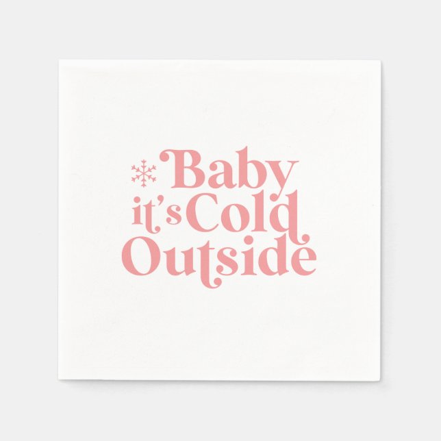 Guardanapo De Papel Fonte Boho Moderna Bebê Está Frio Lá Fora (Frente)