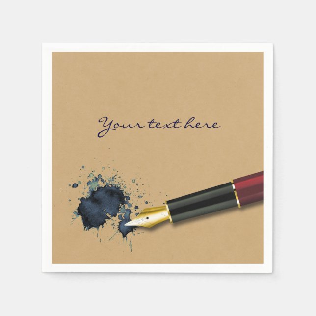 Guardanapo De Papel Fonte de preenchimento com Caneta de tinta - Nápol (Frente)