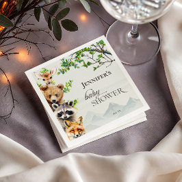 Guardanapo De Papel Forest Animals Greenery Baby Shower Party