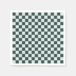 Guardanapo De Papel Forest green moss checkerboard pattern