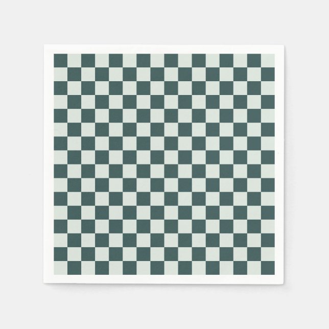 Guardanapo De Papel Forest green moss checkerboard pattern (Frente)
