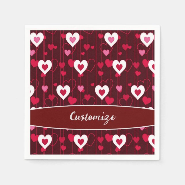 Guardanapo De Papel Forever Love Red Hearts (Frente)