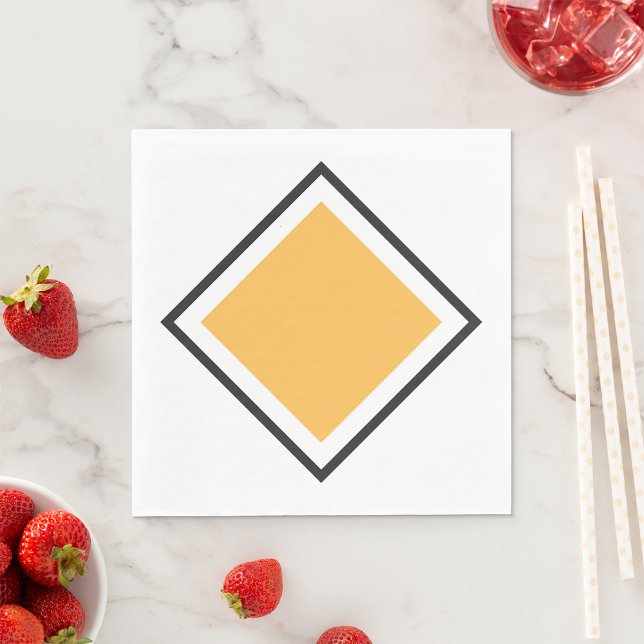 Guardanapo De Papel Forma Geométrica Diamante Laranja Minimalista (Criador carregado)