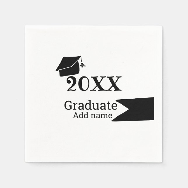 Guardanapo De Papel Formando 20XX graduação que é simples e moderno (Frente)