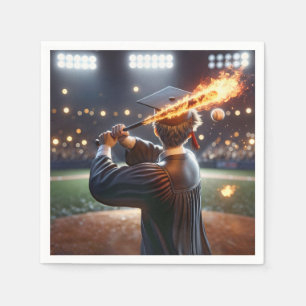 Guardanapo De Papel Formando Nadando um Bat Flaming de Baseball