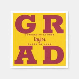 Guardanapo De Papel Formando Negrito Crimson on Yellow Dourado Gradu