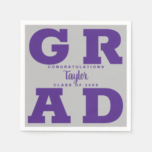 Guardanapo De Papel Formando Negrito Roxo para a graduação de Cinz