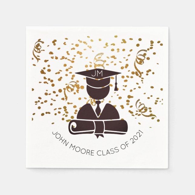 Guardanapo De Papel Formando Personalizado Silhouette Diploma Confetti (Frente)