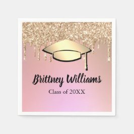 Guardanapo De Papel Formando rosa Dourado Glitter Drives