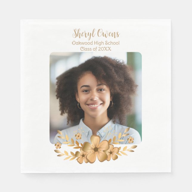 Guardanapo De Papel Formandos do Segundo grau ouro (Frente)