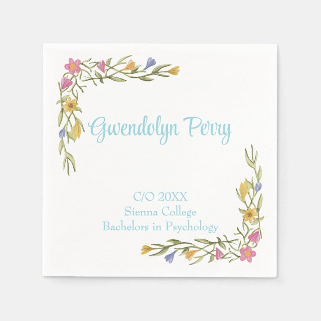 Guardanapo De Papel Formandos Floral Boho (Frente)