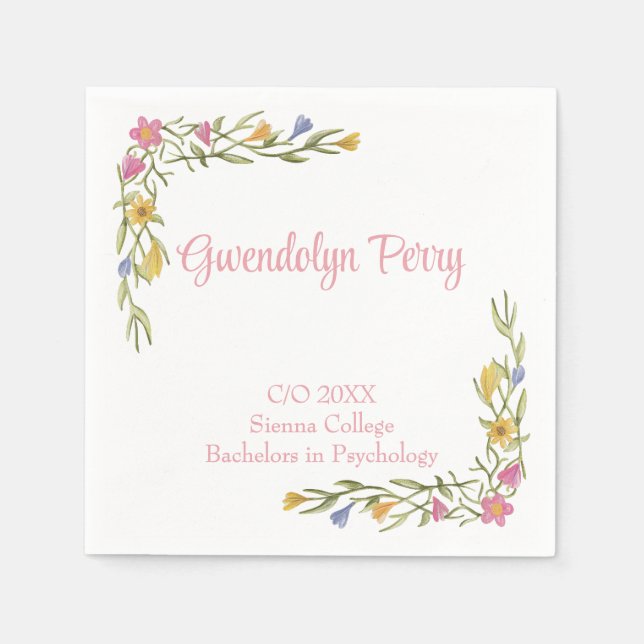 Guardanapo De Papel Formandos Floral Boho (Frente)