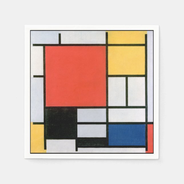 Guardanapo De Papel Formas abstratas de Mondrian desgastadas (Frente)