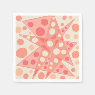 Guardanapo De Papel Formas de abstrato de pêssego e coral