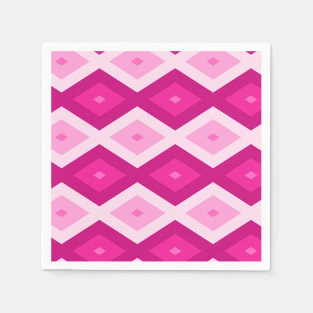 Guardanapo De Papel Formas de diamante fuchsia (Frente)