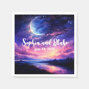 Guardanapo De Papel Formas de Lua Cheia Celestiais Nuvens Casamento Mí