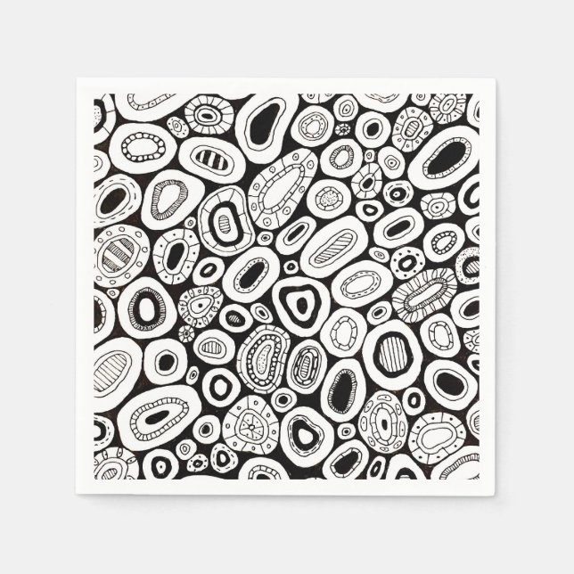 Guardanapo De Papel Formas Disformes Aleatórias de Arte Abstrata (Frente)