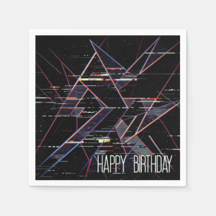 Guardanapo De Papel Formas Geométricas Neon Glitchcore de Aniversário