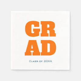 Guardanapo De Papel Formatação de Tipografia Simples Moderna Laranja