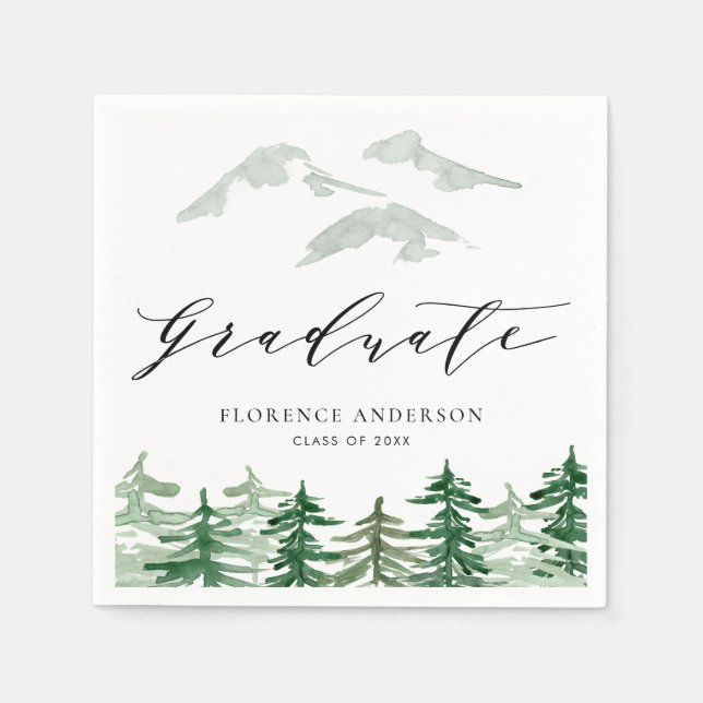 Guardanapo De Papel Formatação Rustic Watercolor Forest (Frente)