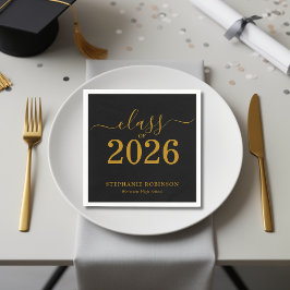 Guardanapo De Papel Formatura 2026 Dourado Preto Graduação
