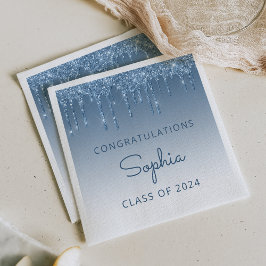 Guardanapo De Papel Formatura Brilho Azul da Turma de 2026