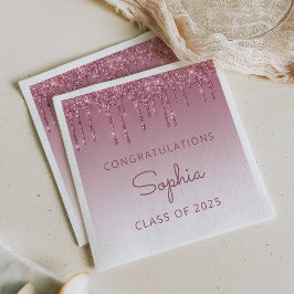 Guardanapo De Papel Formatura Brilho Burgundy 2026 Gotejamento Graduaç