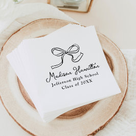 Guardanapo De Papel Formatura de Laço Preto Vintage Elegante
